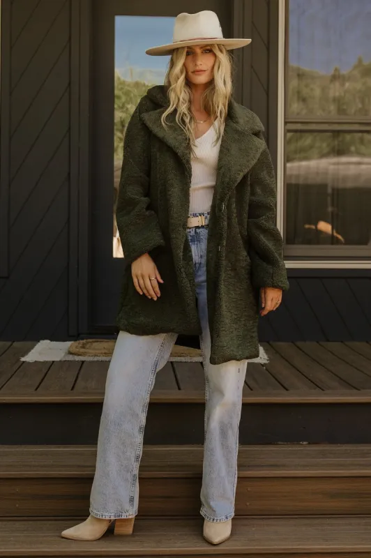 Damien Sherpa Coat | Dark Green sold by Baltic Born