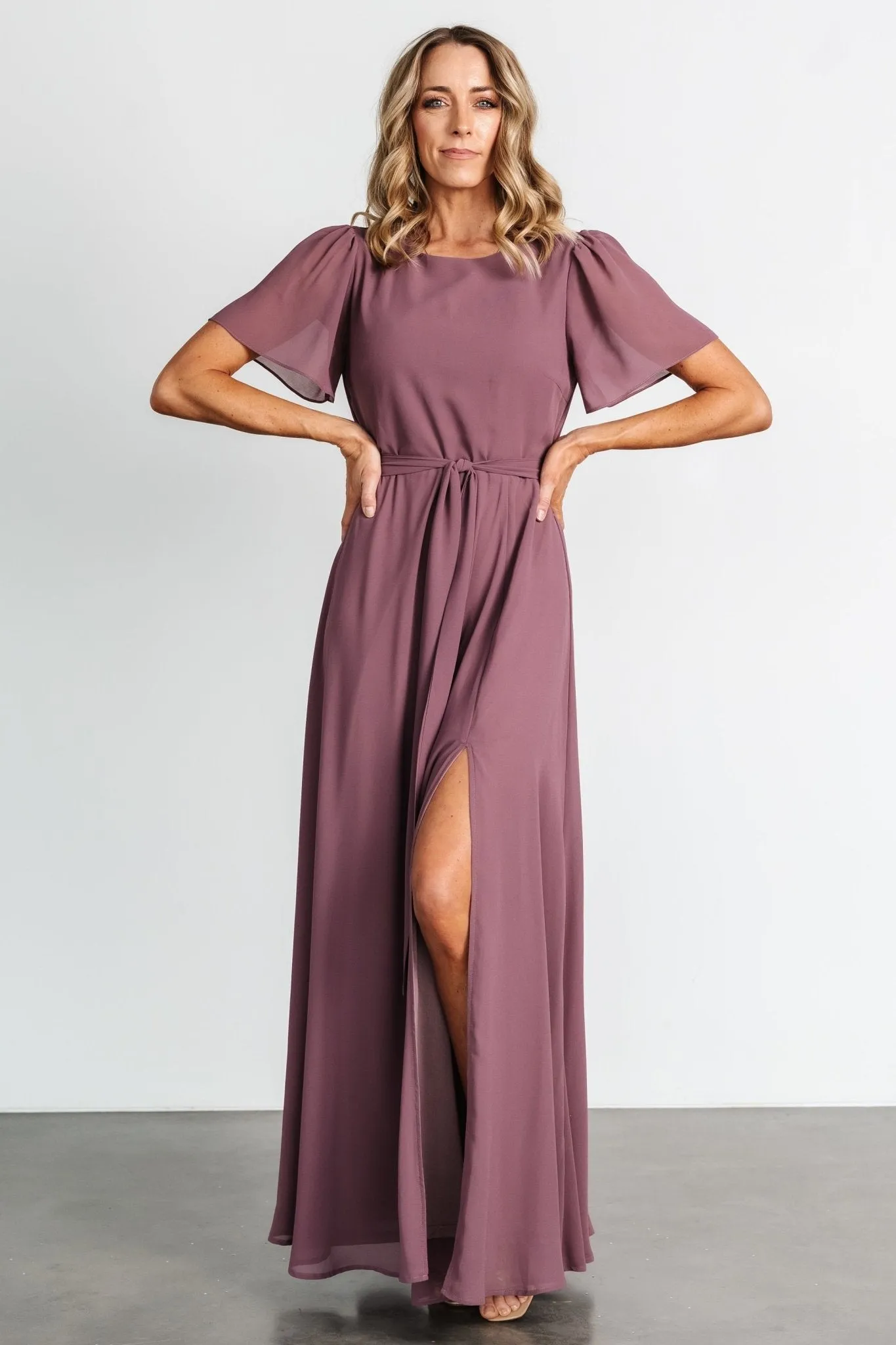 Naomi Short Sleeve Maxi Dress | Vintage Plum sold by Baltic Born product image thumbnail 2