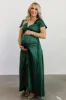Krystal Satin Wrap Gown | Green sold by Baltic Born