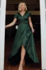 Krystal Satin Wrap Gown | Green sold by Baltic Born