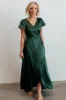 Krystal Satin Wrap Gown | Green sold by Baltic Born