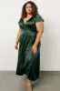 Krystal Satin Wrap Gown | Green sold by Baltic Born