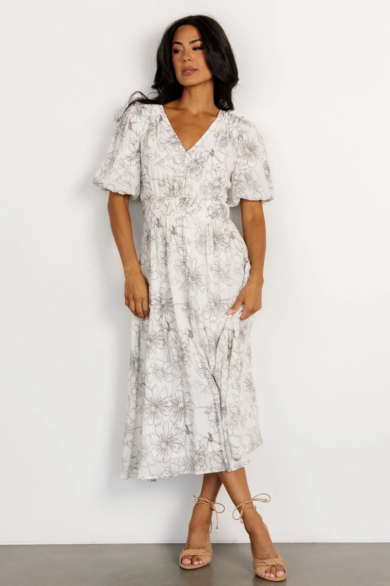 Makenna Midi Dress | Off White Print sold by Baltic Born product image thumbnail 4