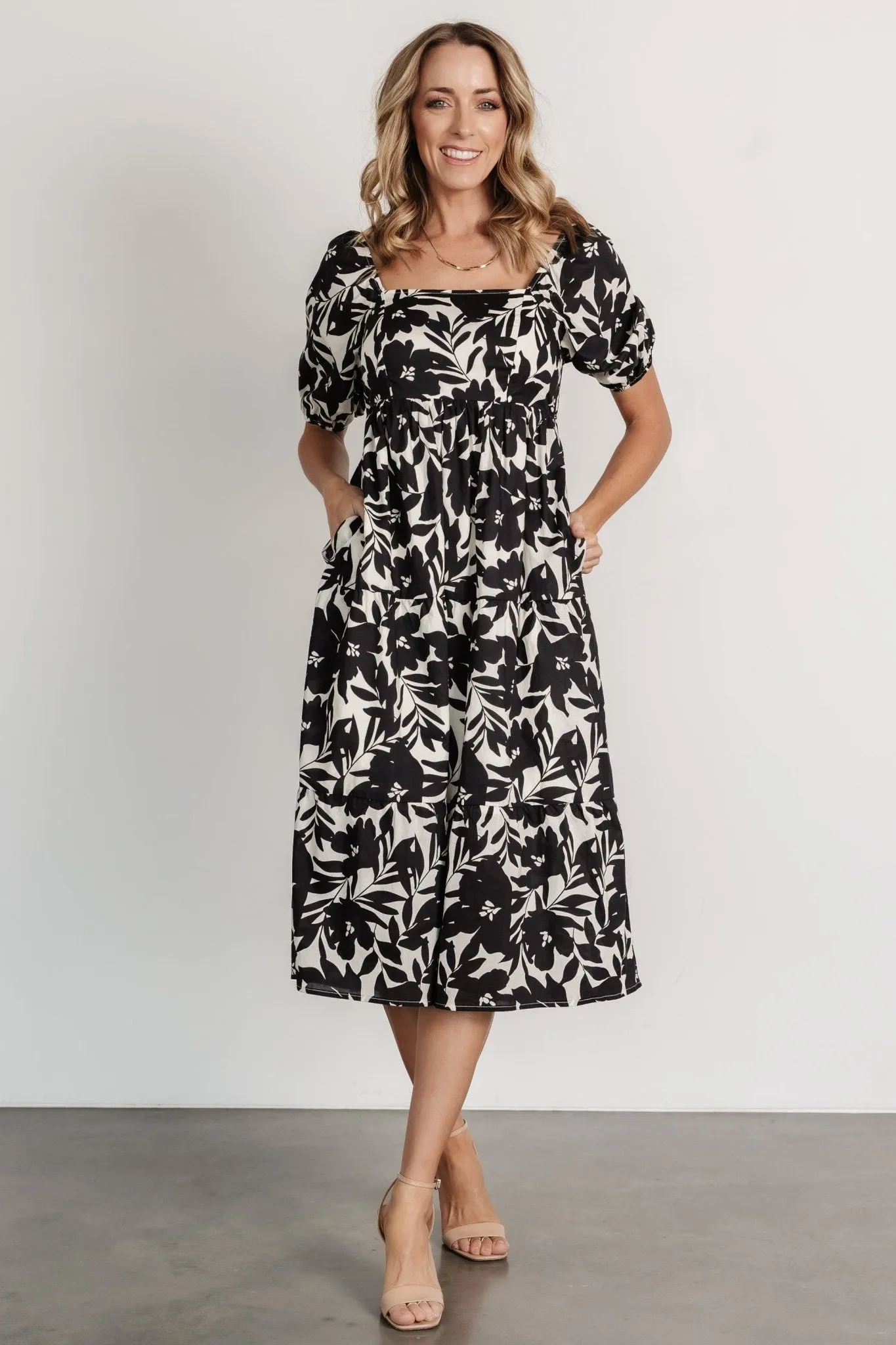 Keaton Midi Dress | Black Print sold by Baltic Born