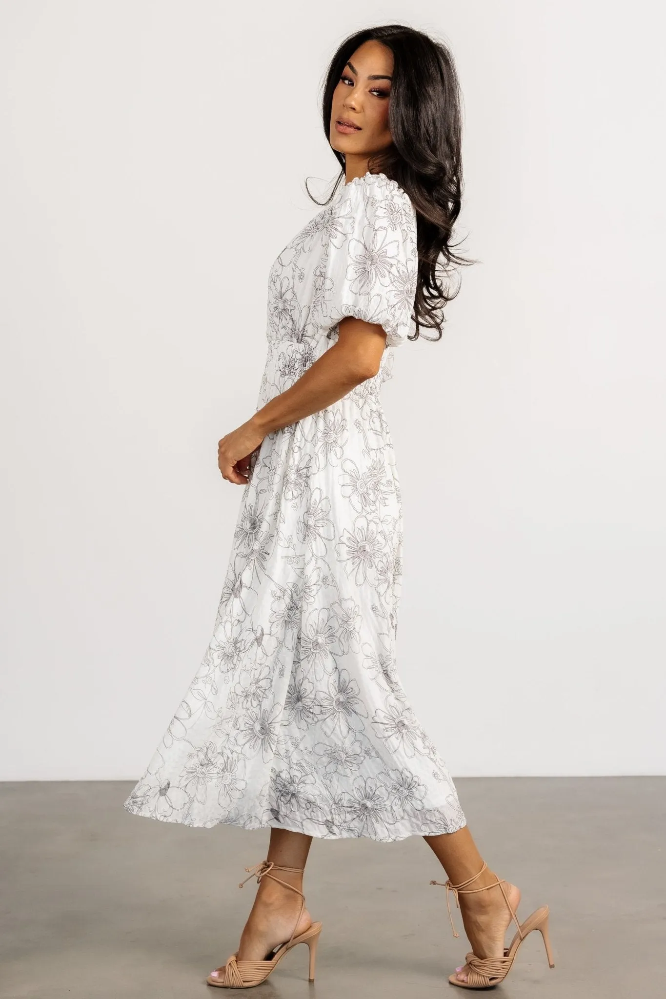 Makenna Midi Dress | Off White Print sold by Baltic Born product image thumbnail 3