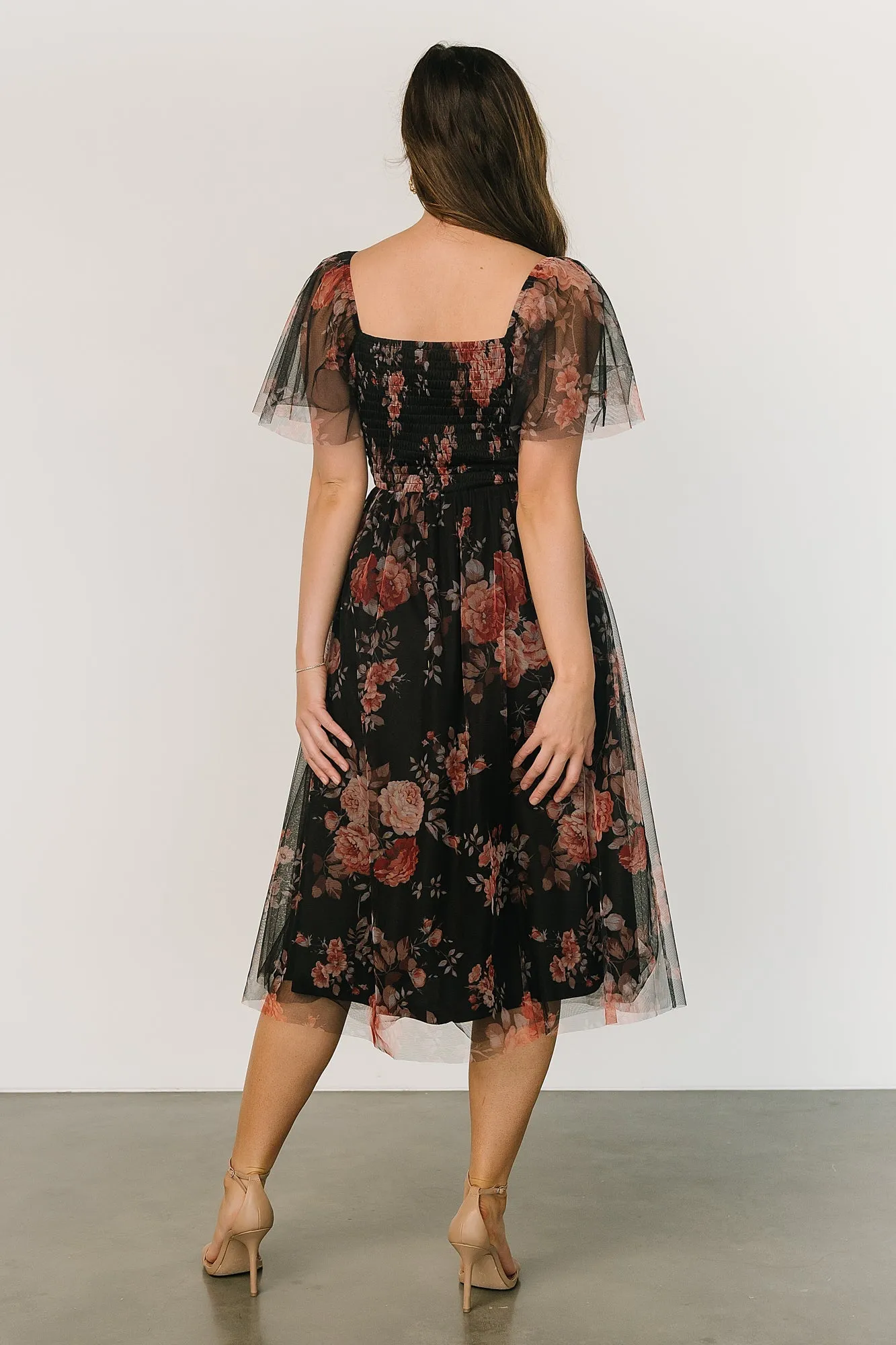 Gwyneth Tulle Midi Dress | Black Multi sold by Baltic Born product image thumbnail 5