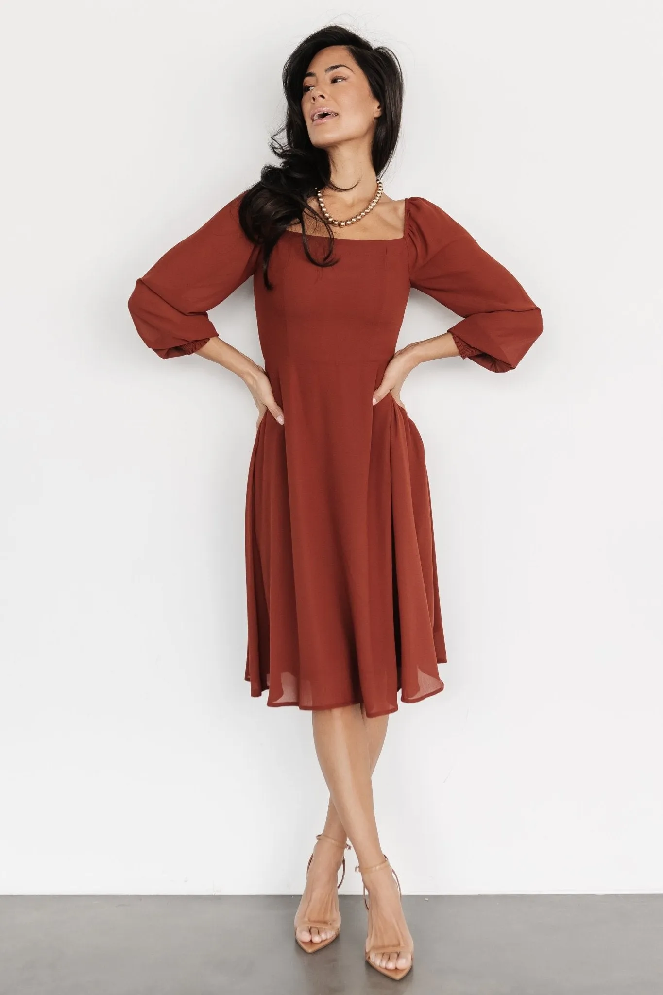 Elise Short Dress | Cinnamon sold by Baltic Born product image thumbnail 4