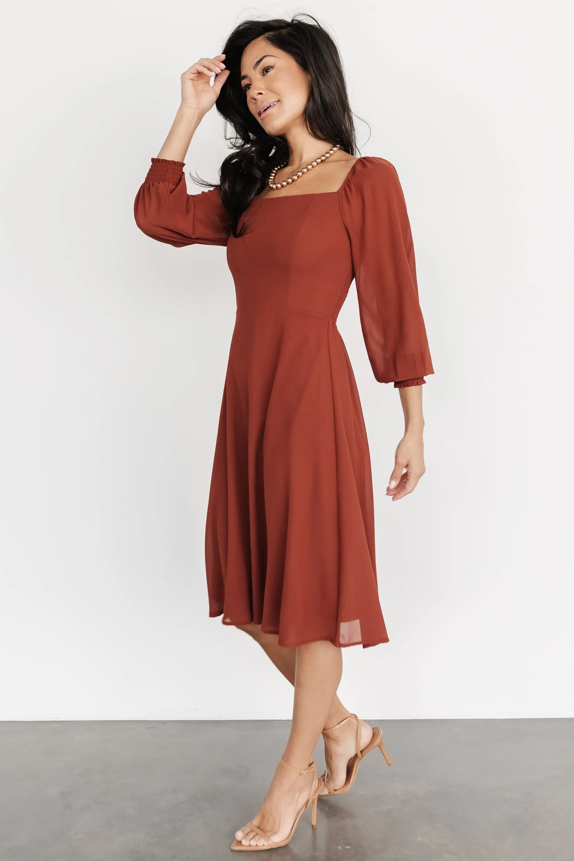 Elise Short Dress | Cinnamon sold by Baltic Born product image thumbnail 5
