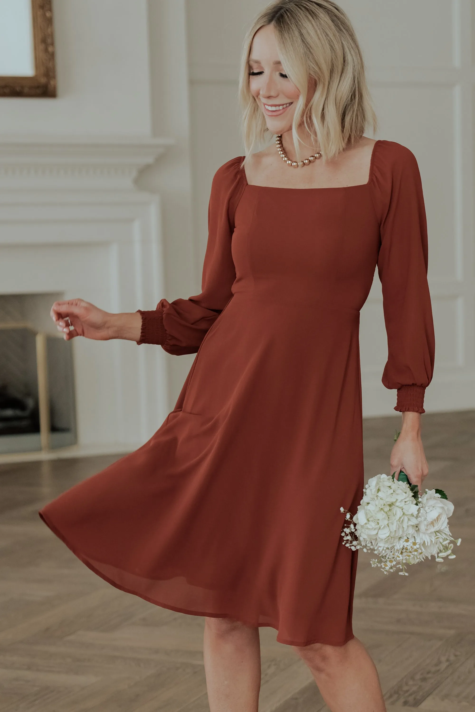 Elise Short Dress | Cinnamon sold by Baltic Born product image thumbnail 3