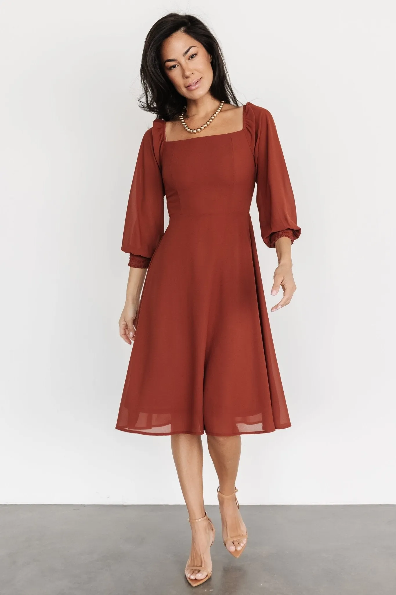 Elise Short Dress | Cinnamon sold by Baltic Born product image thumbnail 2
