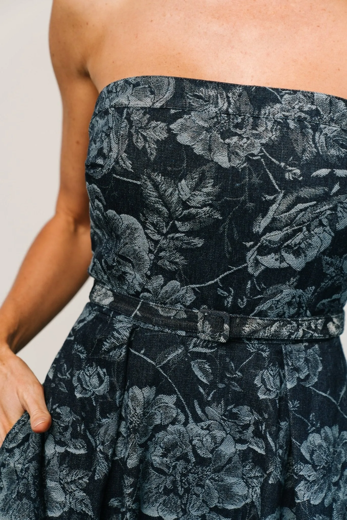 Darlene Strapless Denim Dress | Dark Blue sold by Baltic Born product image thumbnail 2