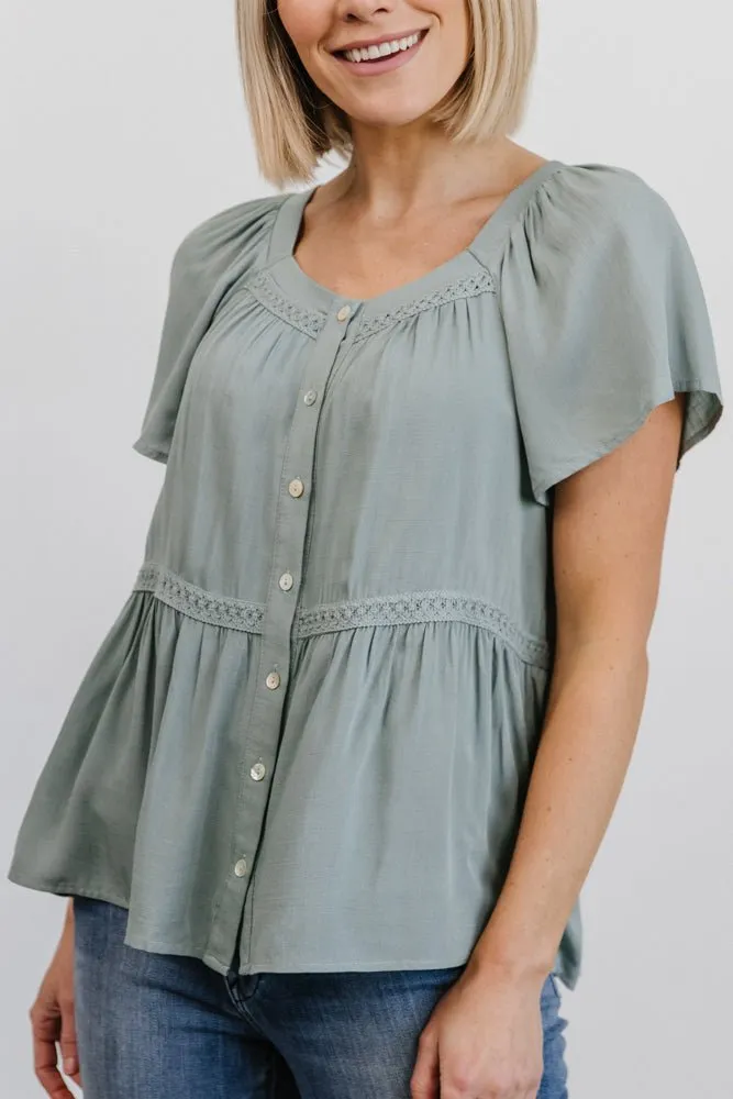 Unity Button Up Top | Sage sold by Baltic Born product image thumbnail 3
