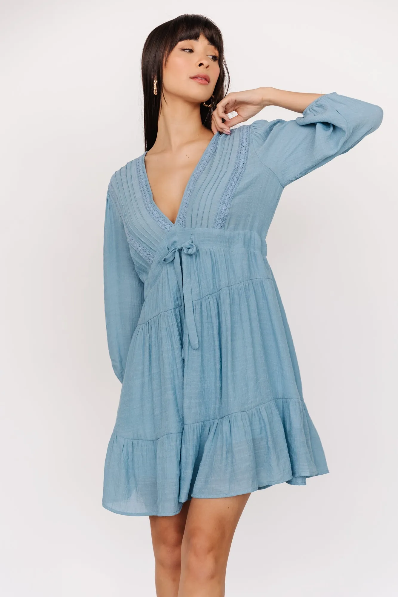 Amelia Boho Mini Dress | Blue sold by Baltic Born