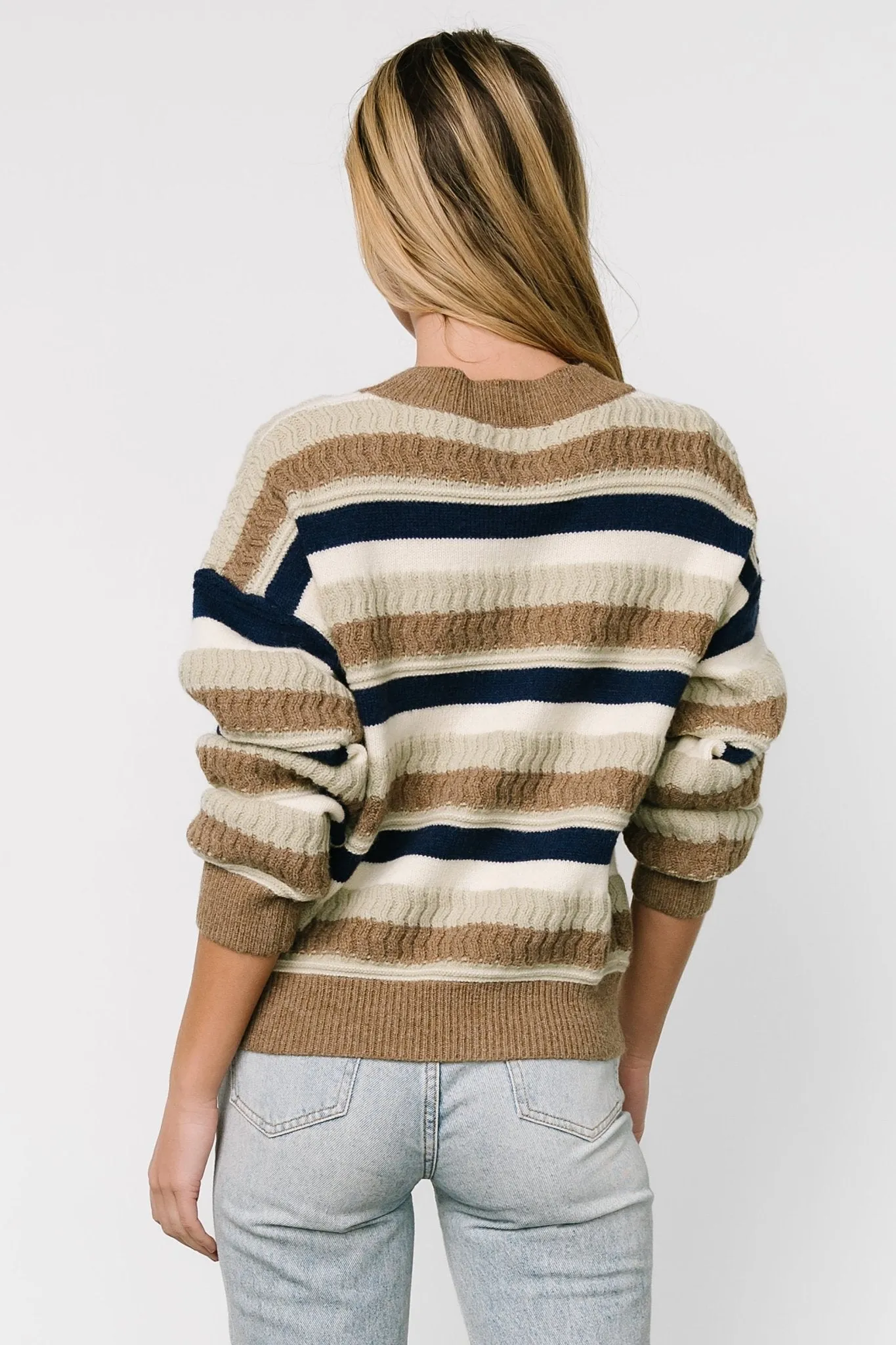 Kira Striped Sweater | Navy + Sage Multi sold by Baltic Born product image thumbnail 4