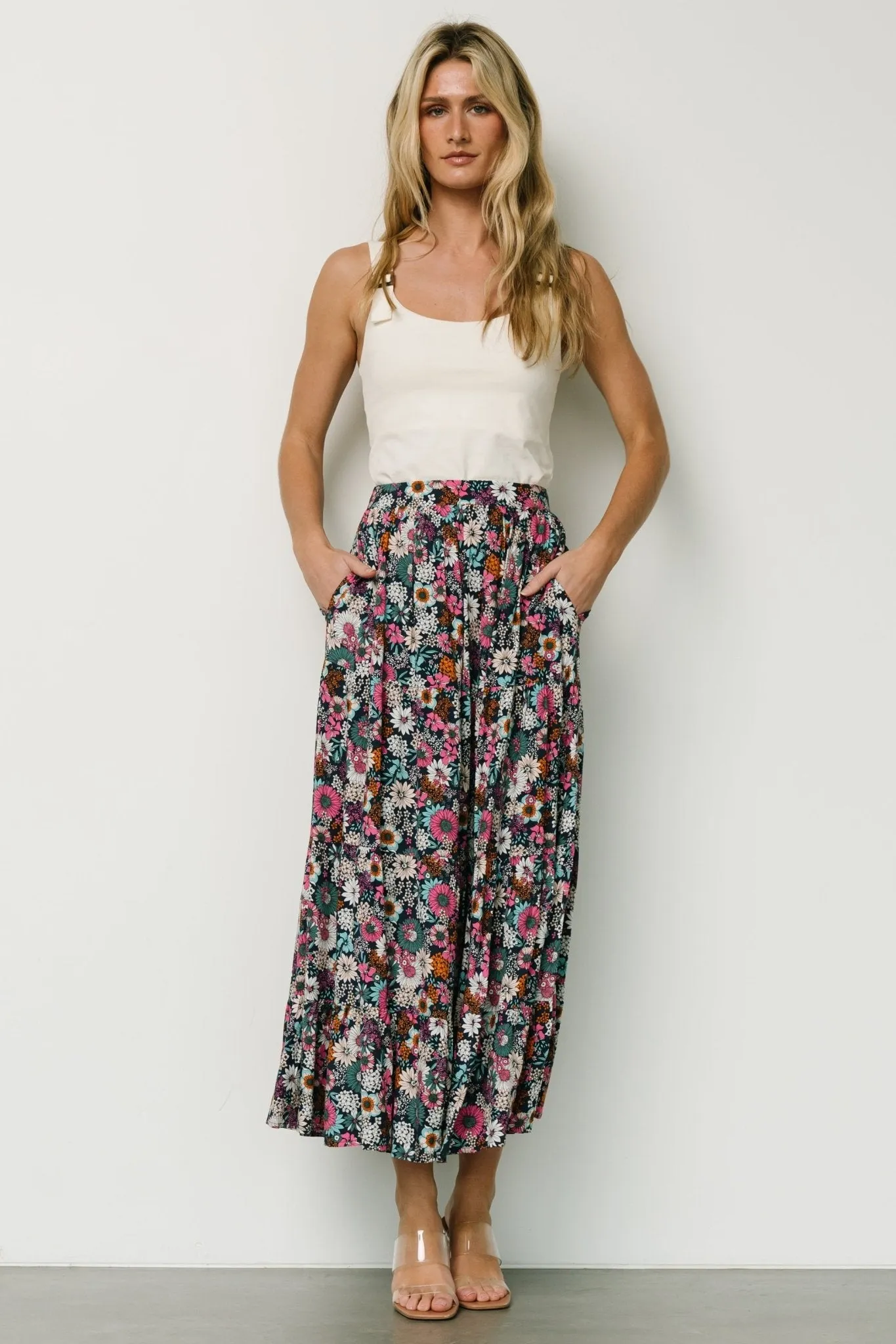 Reilly Maxi Skirt | Navy Flower Print sold by Baltic Born product image thumbnail 3