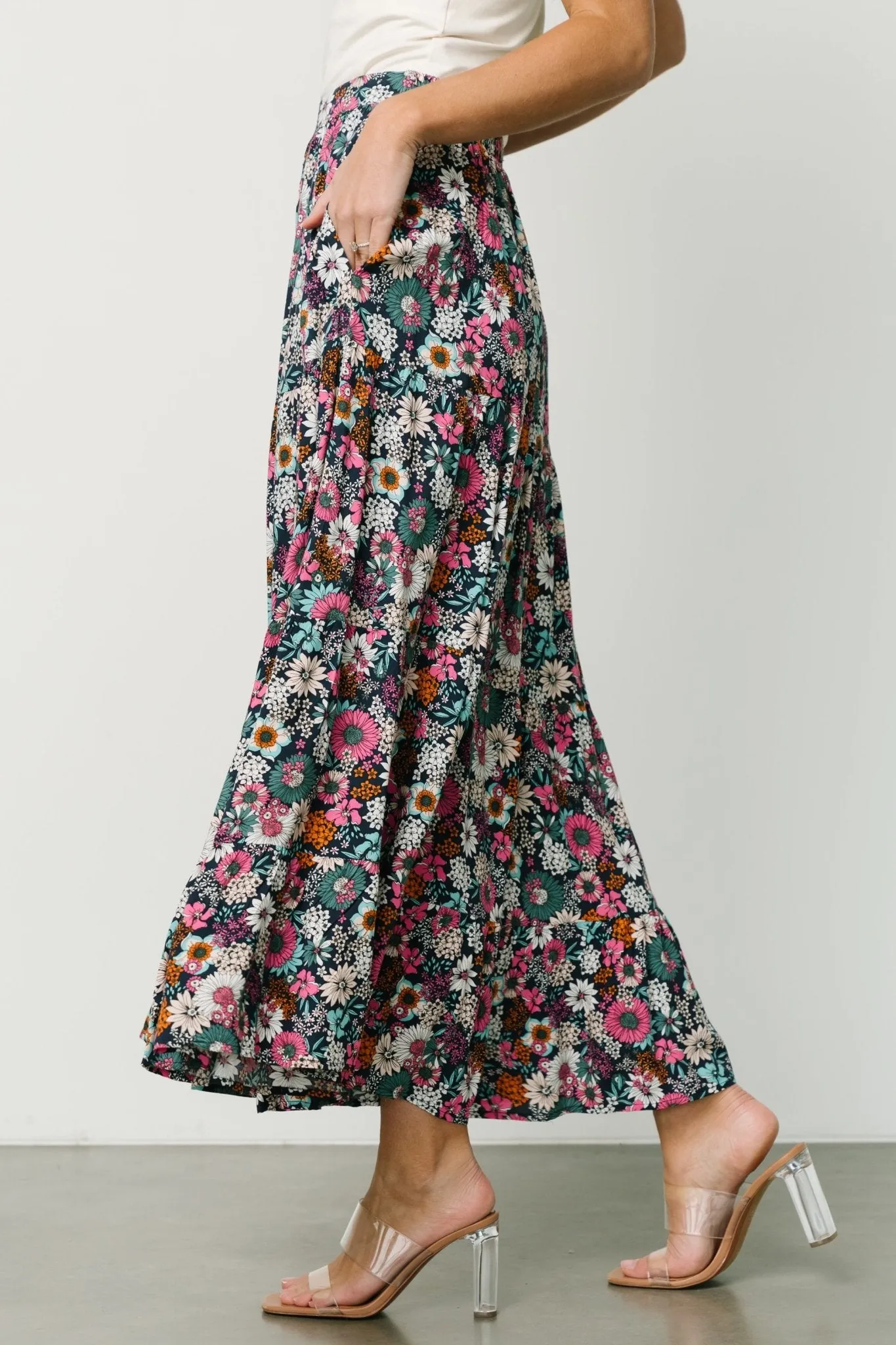 Reilly Maxi Skirt | Navy Flower Print sold by Baltic Born product image thumbnail 2