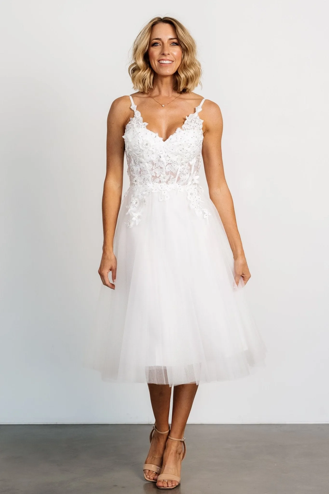 Noelle Shimmer Midi Dress | Off White sold by Baltic Born product image thumbnail 4