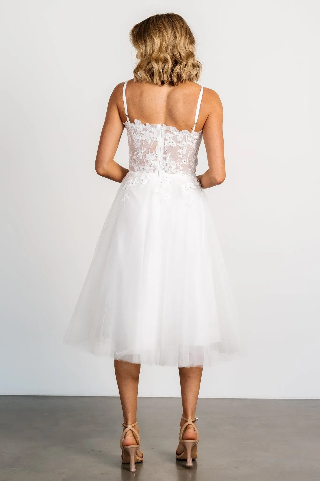 Noelle Shimmer Midi Dress | Off White sold by Baltic Born product image thumbnail 5