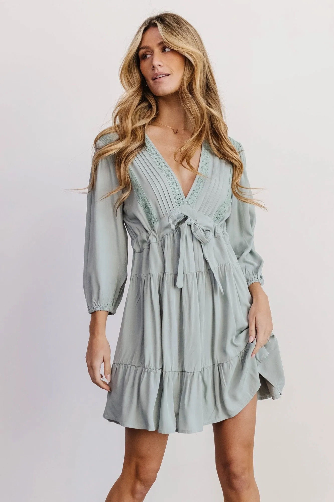 Amelia Boho Mini Dress | Sage sold by Baltic Born product image thumbnail 2