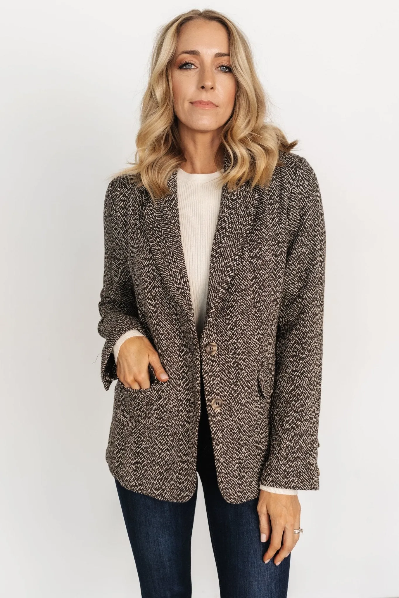 Owen Blazer | Mocha Print sold by Baltic Born