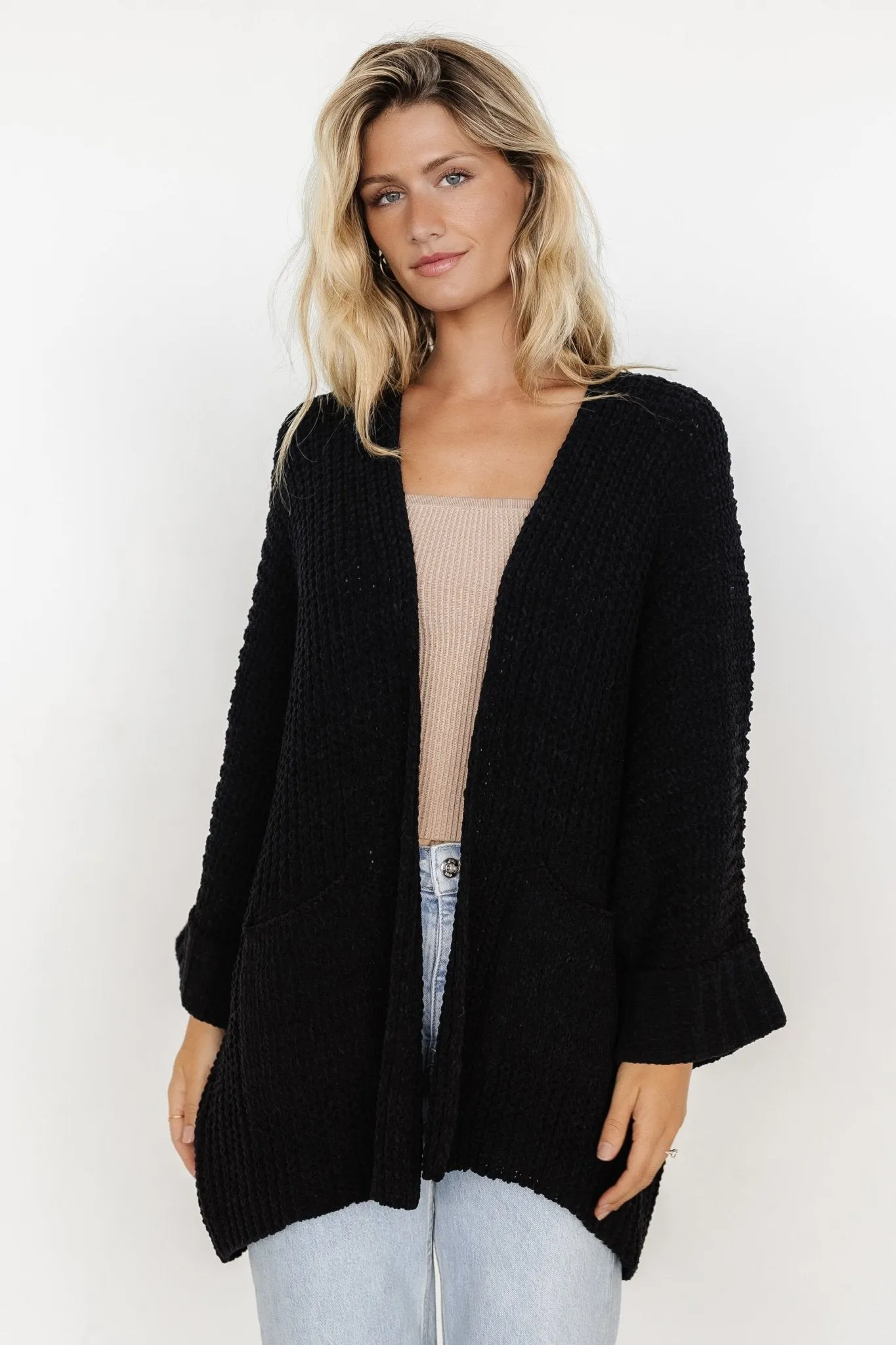 Cybele Oversized Cardigan | Black sold by Baltic Born