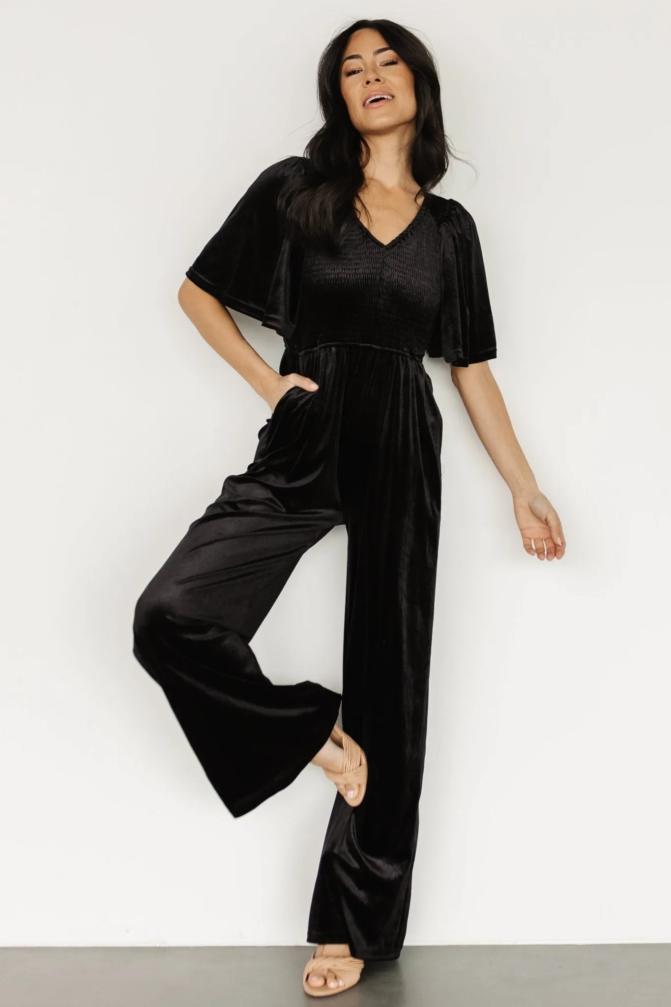 Regent Velvet Jumpsuit | Black sold by Baltic Born