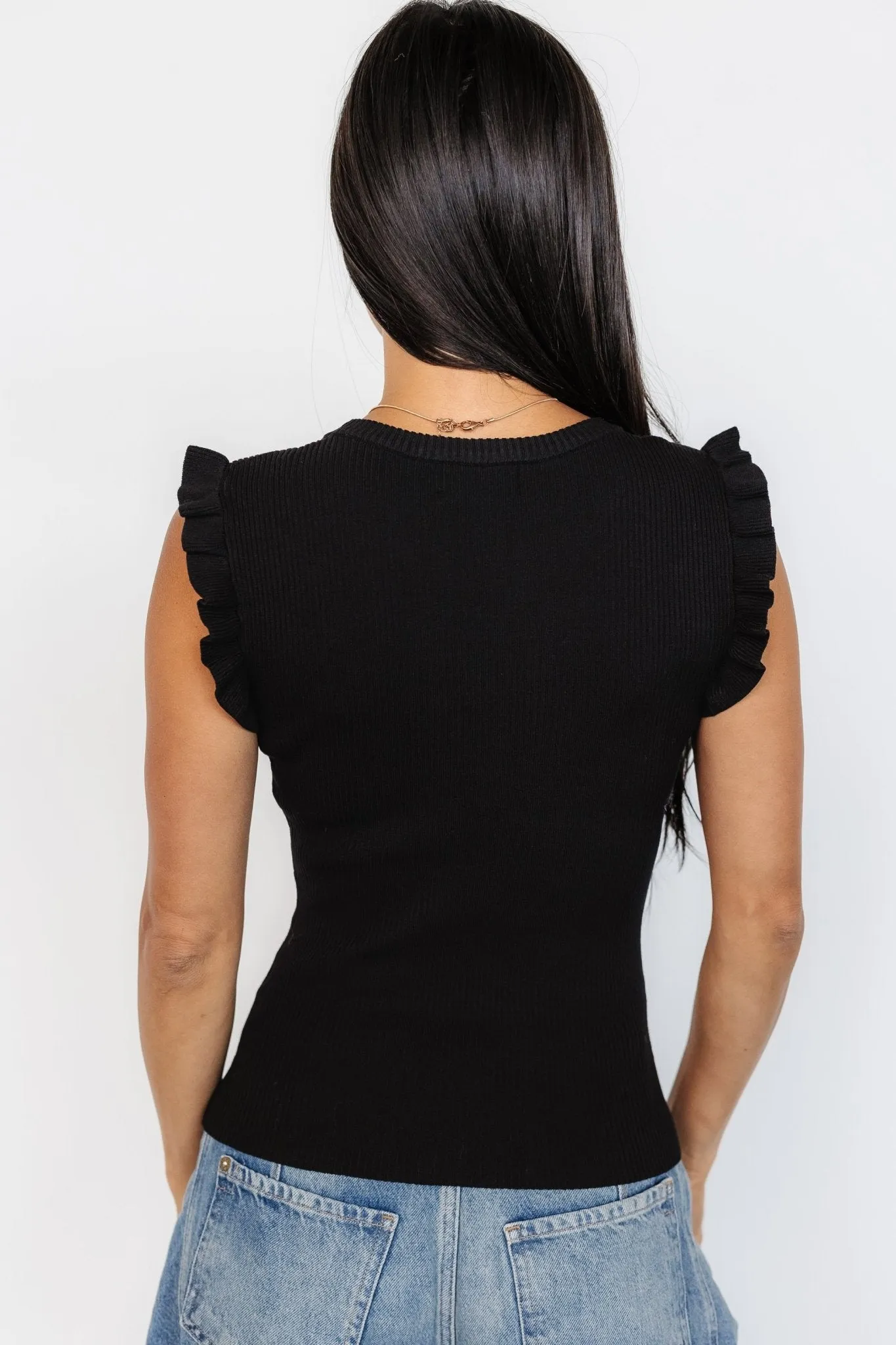 Shay Ribbed Top | Black sold by Baltic Born product image thumbnail 4