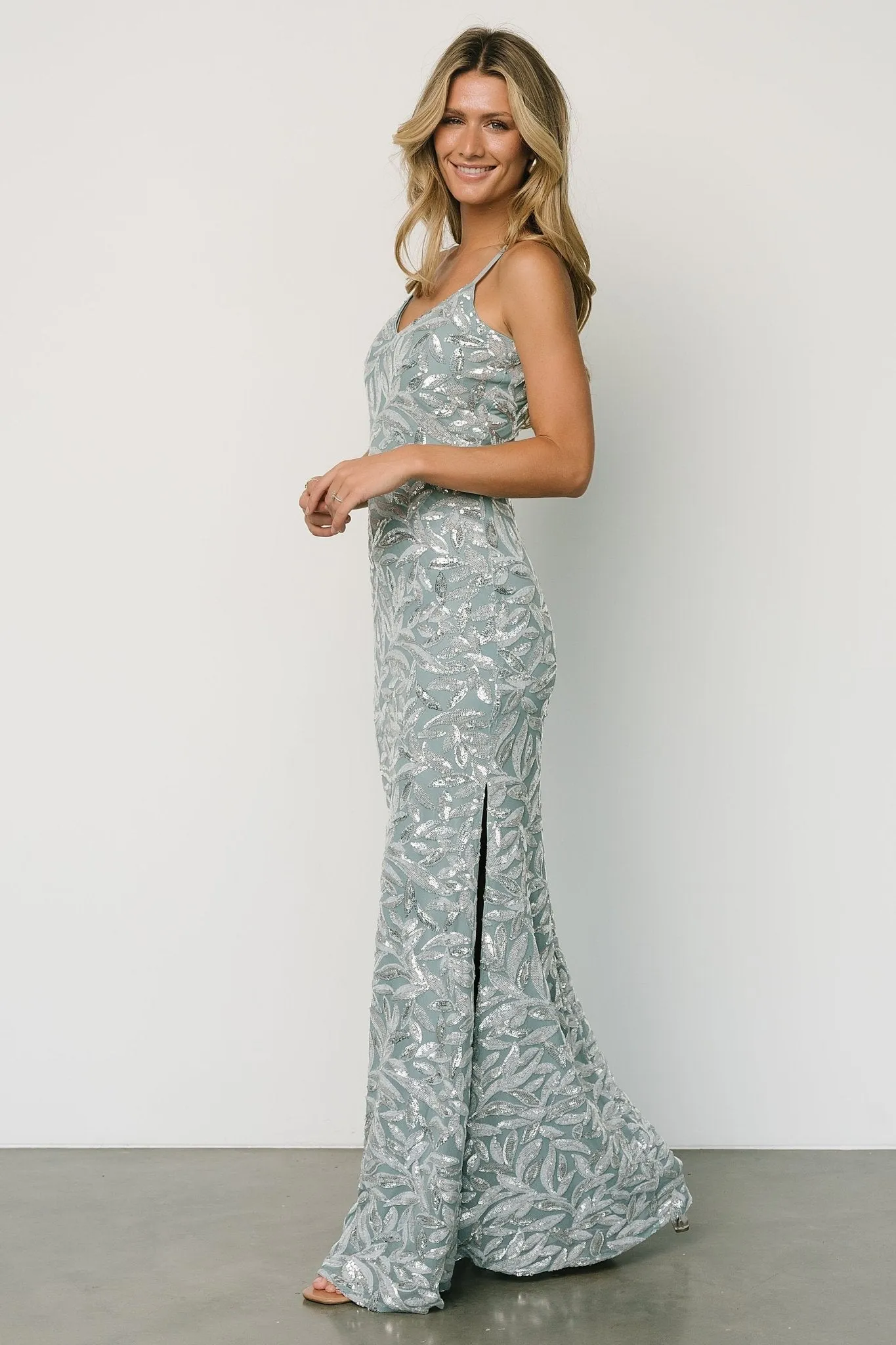 Mia Sequin Gown | Blue Sage sold by Baltic Born product image thumbnail 3