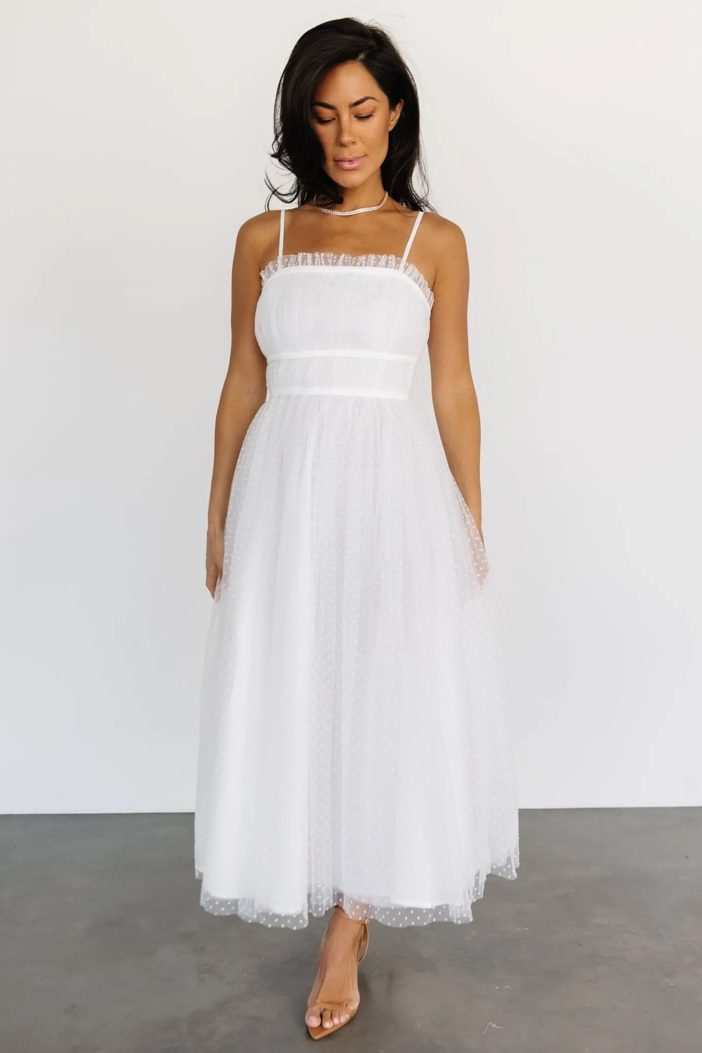 Elsie Tulle Midi Dress | White sold by Baltic Born product image thumbnail 5