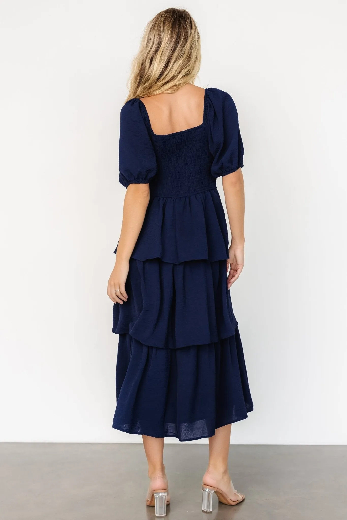 Ashbourne Tiered Dress | Midnight Blue sold by Baltic Born product image thumbnail 4