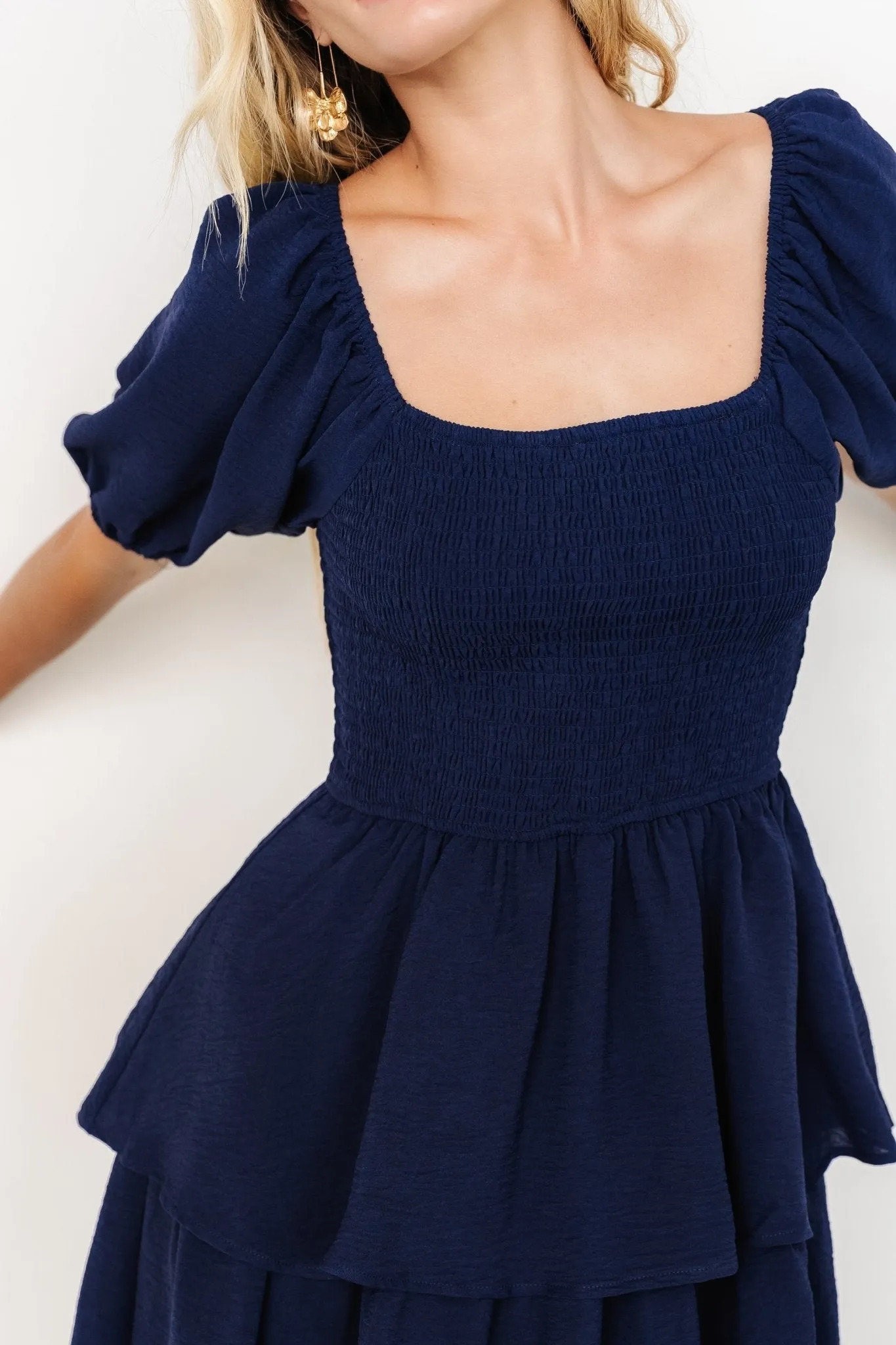 Ashbourne Tiered Dress | Midnight Blue sold by Baltic Born product image thumbnail 2