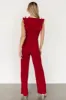Tyra Ruffle Tank Jumpsuit | Burgundy sold by Baltic Born