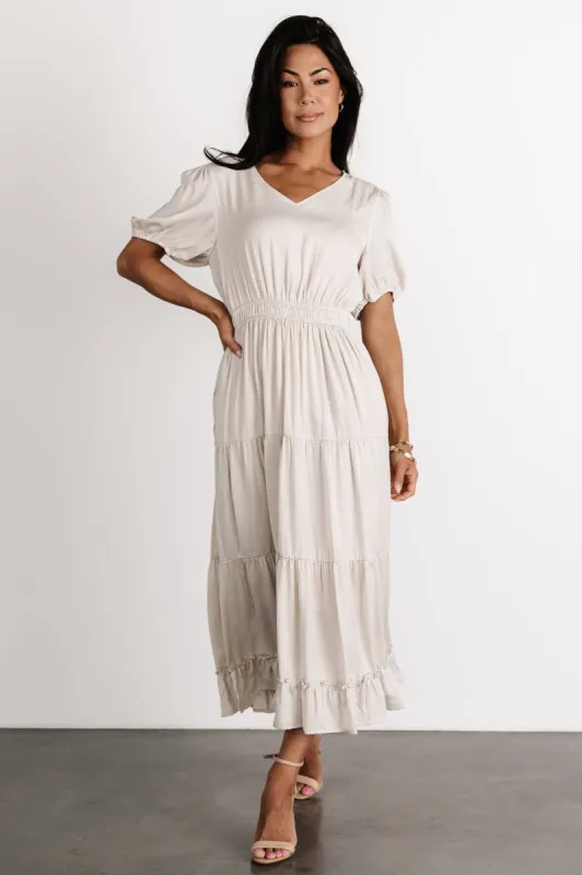 Astrid Midi Dress | Pale Ivory sold by Baltic Born