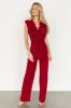 Tyra Ruffle Tank Jumpsuit | Burgundy sold by Baltic Born