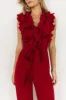 Tyra Ruffle Tank Jumpsuit | Burgundy sold by Baltic Born