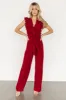 Tyra Ruffle Tank Jumpsuit | Burgundy sold by Baltic Born