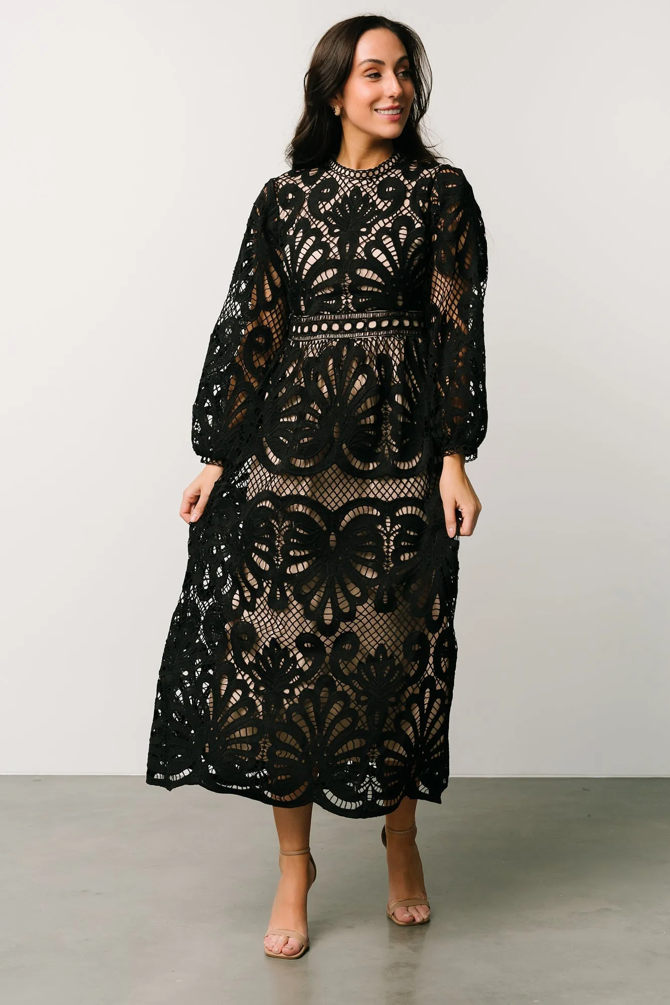 Eldora Lace Midi Dress | Black sold by Baltic Born product image thumbnail 5