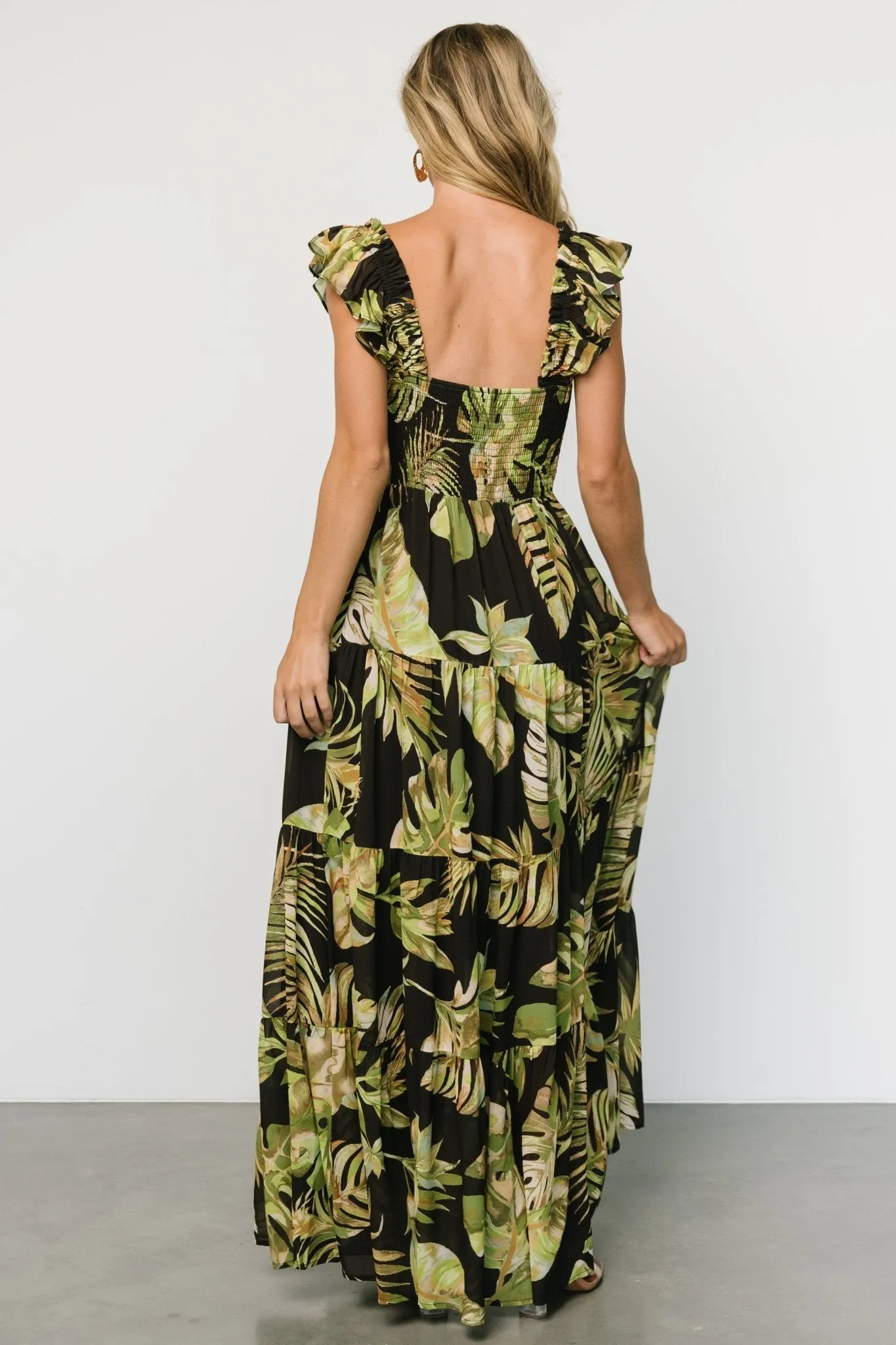 Encinitas Maxi Dress | Tropical Green + Black sold by Baltic Born product image thumbnail 5