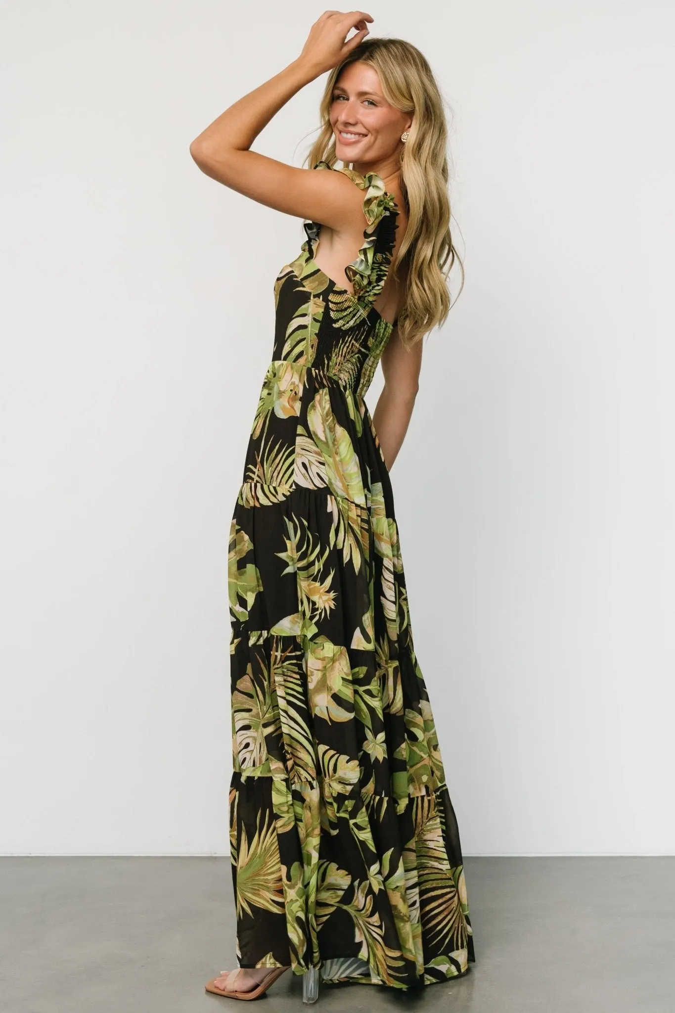 Encinitas Maxi Dress | Tropical Green + Black sold by Baltic Born product image thumbnail 3