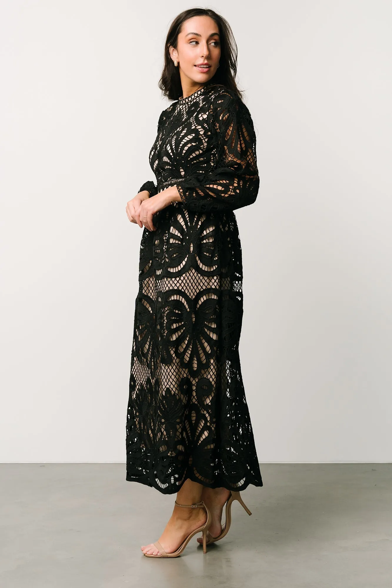 Eldora Lace Midi Dress | Black sold by Baltic Born product image thumbnail 3