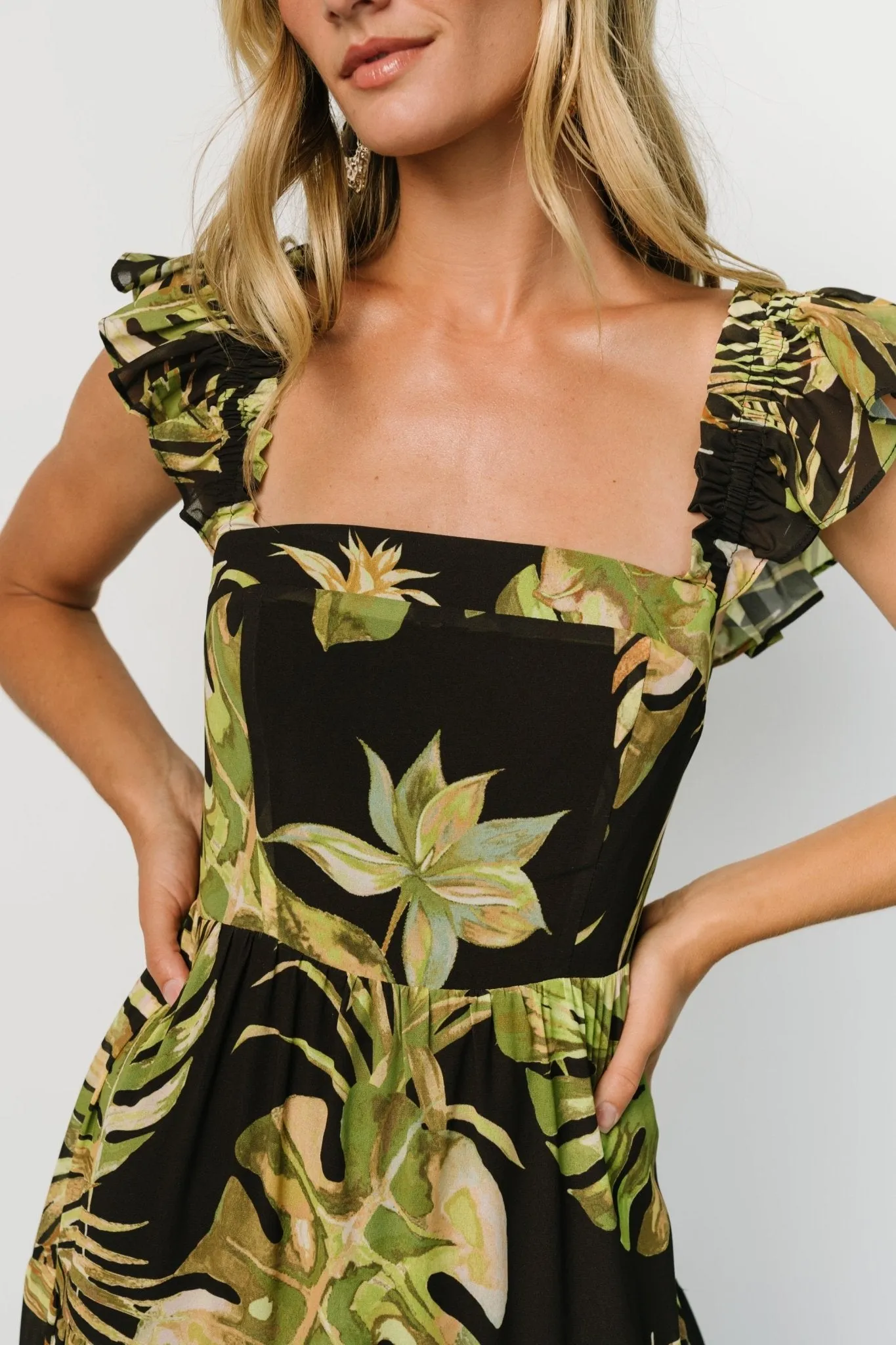Encinitas Maxi Dress | Tropical Green + Black sold by Baltic Born product image thumbnail 2