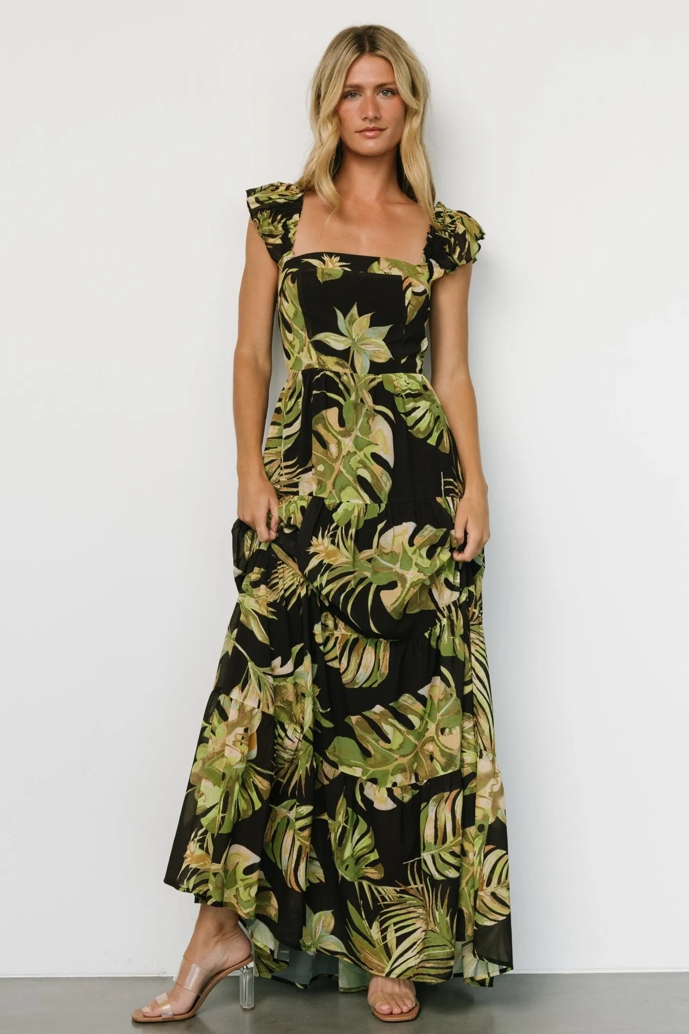 Encinitas Maxi Dress | Tropical Green + Black sold by Baltic Born product image thumbnail 4