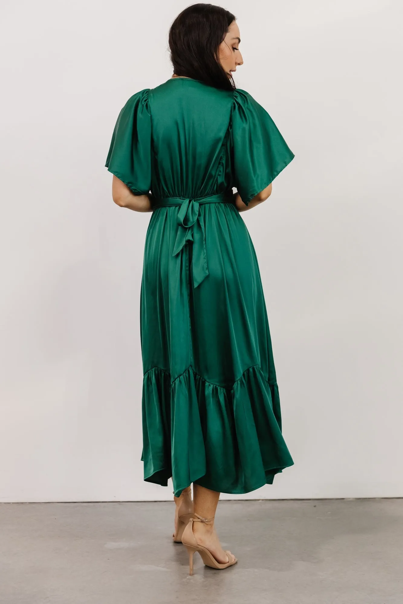 Pasadena Satin Dress | Green sold by Baltic Born product image thumbnail 4