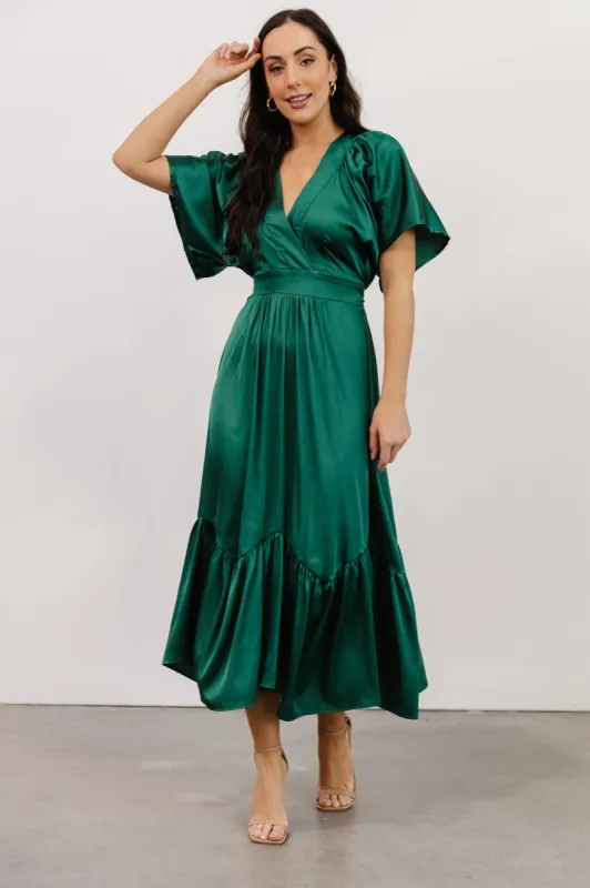 Pasadena Satin Dress | Green sold by Baltic Born
