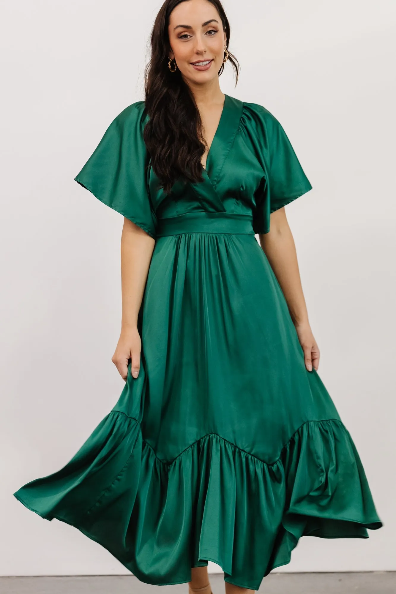 Pasadena Satin Dress | Green sold by Baltic Born product image thumbnail 2