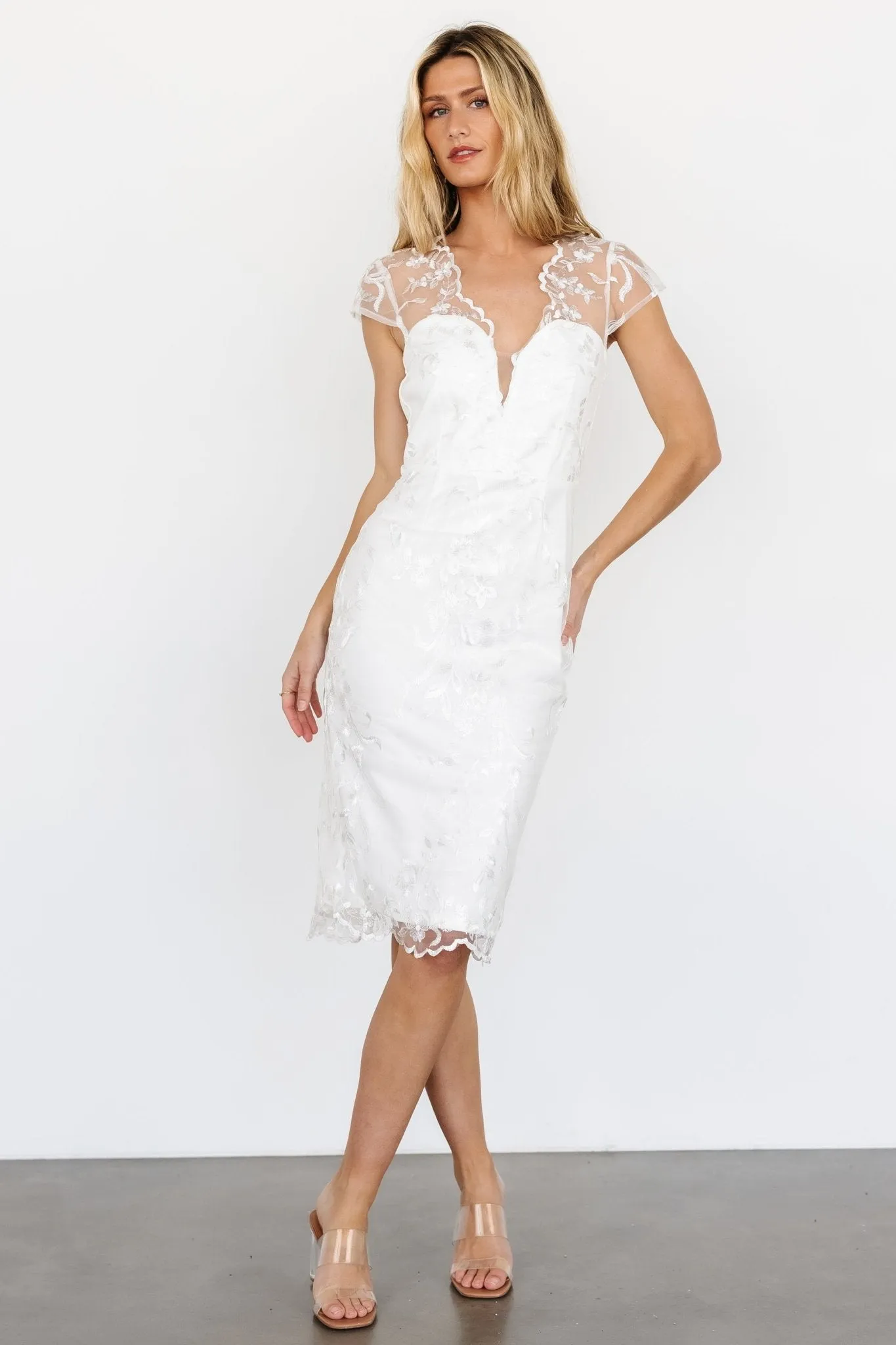 Delphine Applique Midi Dress | Off White sold by Baltic Born product image thumbnail 5