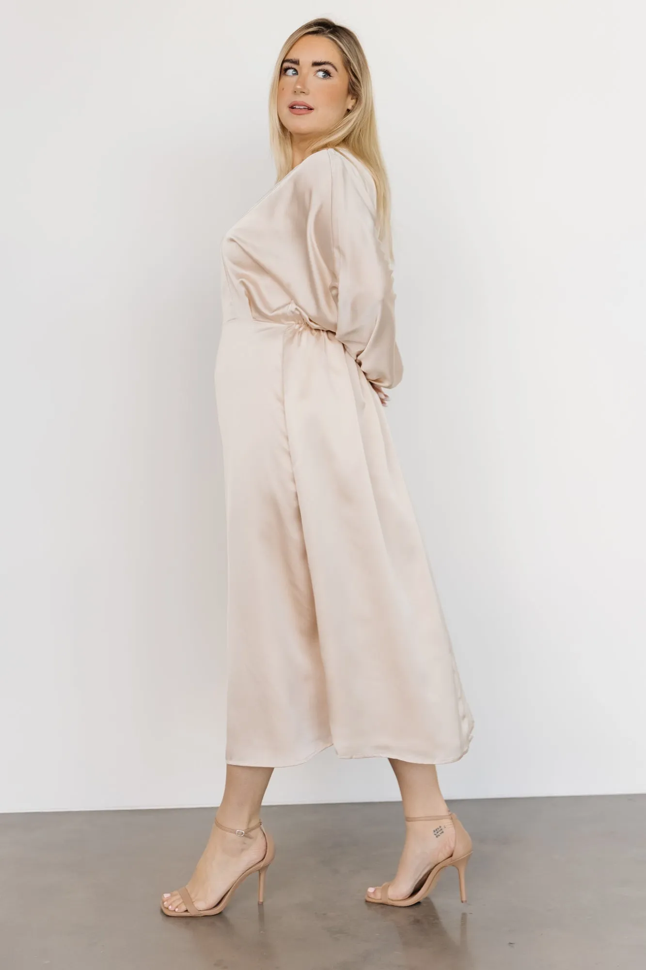 Balta Satin Midi Dress | Champagne sold by Baltic Born product image thumbnail 4