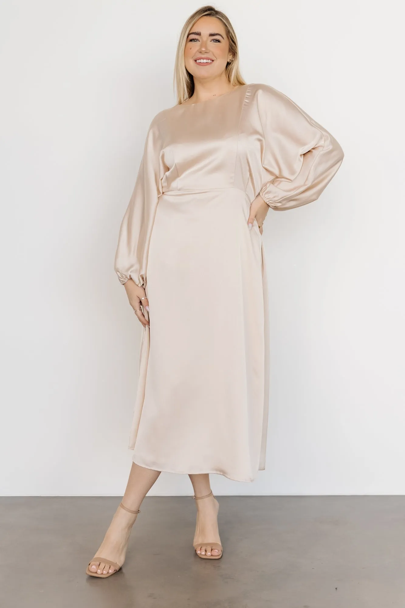 Balta Satin Midi Dress | Champagne sold by Baltic Born product image thumbnail 2