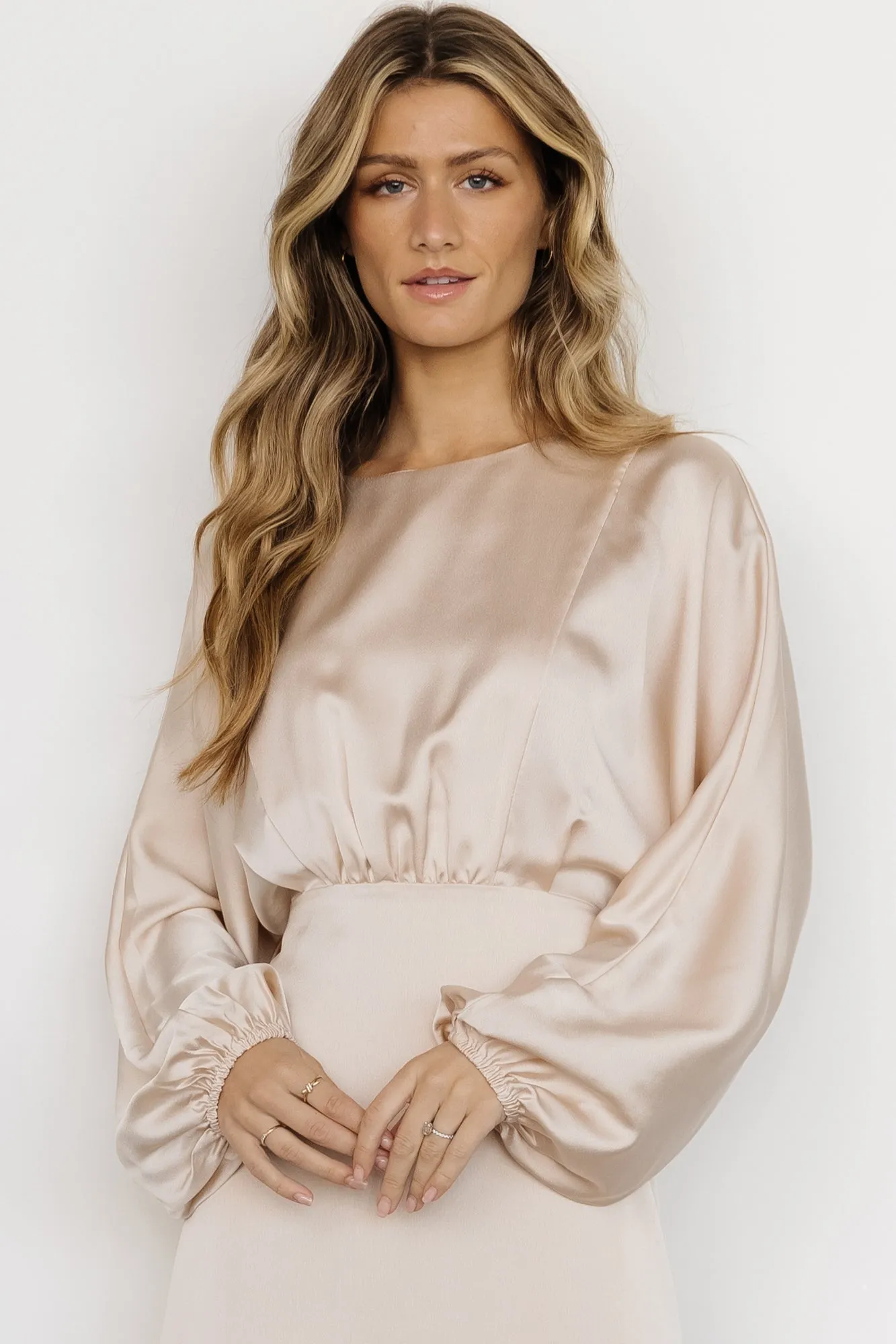 Balta Satin Midi Dress | Champagne sold by Baltic Born product image thumbnail 3