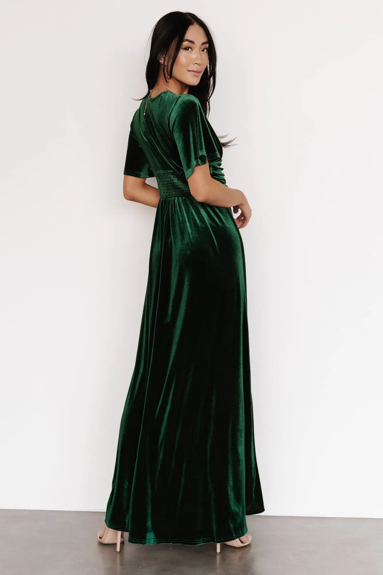Berenice Velvet Maxi Dress | Emerald sold by Baltic Born product image thumbnail 4